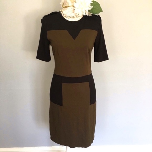 Mango Dresses & Skirts - Mango // Green, Black Color Block Suit Dress S dr1